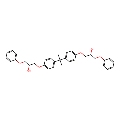 1,1'-(Isopropylidenebis(p-phenyleneoxy))bis(3-phenoxypropan-2-ol) structure
