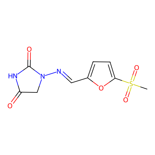 2,4-Imidazolidinedione, 1-(((5-(methylsulfonyl)-2-furanyl)methylene)amino)- structure