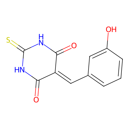 5-(3-hydroxybenzylidene)-2-thioxodihydropyrimidine-4,6(1H,5H)-dione structure
