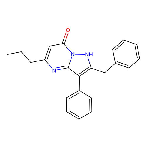 2-benzyl-3-phenyl-5-propylpyrazolo[1,5-a]pyrimidin-7(4H)-one structure