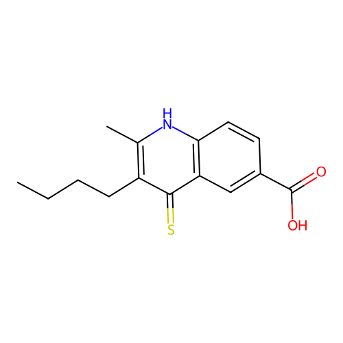 3-Butyl-2-methyl-4-thioxo-1,4-dihydroquinoline-6-carboxylic acid structure