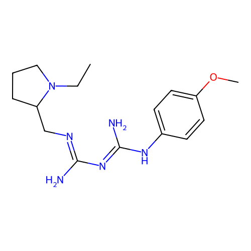 1-((1-Ethyl-2-pyrrolidinyl)methyl)-5-(4-methoxyphenyl)biguanide structure