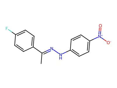 N-[(E)-1-(4-fluorophenyl)ethylideneamino]-4-nitroaniline structure