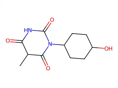 Barbituric acid, 1-(4-hydroxycyclohexyl)-5-methyl- structure