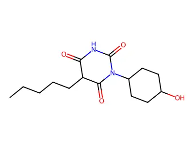 Barbituric acid, 1-(4-hydroxycyclohexyl)-5-pentyl- structure