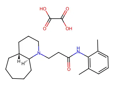 1H-Cyclohepta(b)pyridine-1-propanamide, decahydro-N-(2,6-dimethylphenyl)-, trans-, ethanedioate (1:1) structure