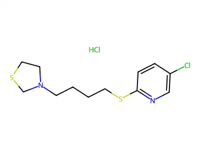 Thiazolidine, 3-(4-(5-chloro-2-pyridyl)thiobutyl)-, hydrochloride structure