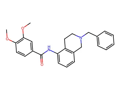 Benzamide, 3,4-dimethoxy-N-(1,2,3,4-tetrahydro-2-(phenylmethyl)-5-isoquinolinyl)- structure