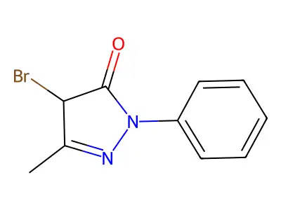4-bromo-5-methyl-2-phenyl-4H-pyrazol-3-one structure