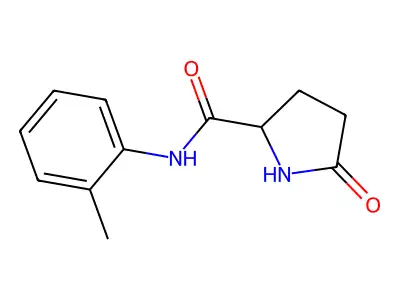 (2S)-N-(2-methylphenyl)-5-oxopyrrolidine-2-carboxamide structure