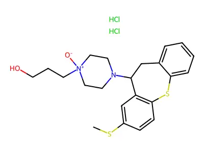 1-Piperazinepropanol, 4-(10,11-dihydro-8-(methylthio)dibenzo(b,f)thiepin-10-yl)-, 1-oxide, hydrochloride, hydrate (1:2:1) structure
