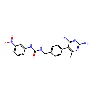 1-[[4-(2,4-Diamino-6-methylpyrimidin-5-yl)phenyl]methyl]-3-(3-nitrophenyl)urea structure