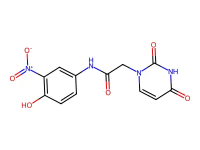 2-(2,4-dioxopyrimidin-1-yl)-N-(4-hydroxy-3-nitrophenyl)acetamide structure