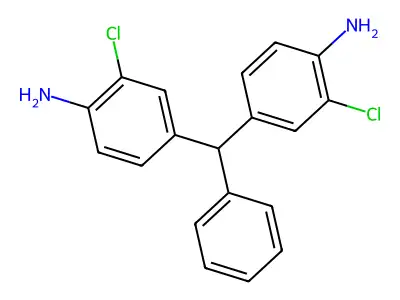 4-[(4-Amino-3-chlorophenyl)-phenylmethyl]-2-chloroaniline structure