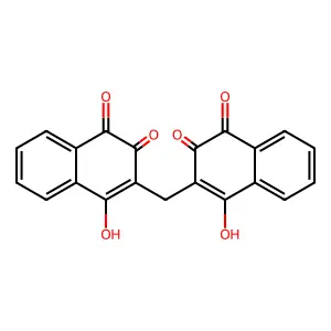 3,3'-Methanediylbis(4-hydroxynaphthalene-1,2-dione) structure