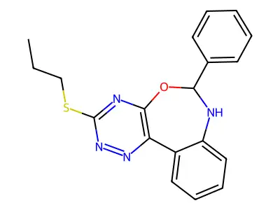 6-Phenyl-3-(propylsulfanyl)-6,7-dihydro[1,2,4]triazino[5,6-d][3,1]benzoxazepine structure