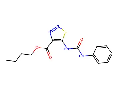 Butyl 5-[(anilinocarbonyl)amino]-1,2,3-thiadiazole-4-carboxylate structure
