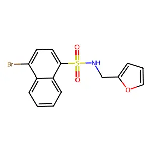 4-bromo-N-(furan-2-ylmethyl)naphthalene-1-sulfonamide structure