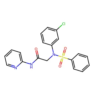 2-[N-(benzenesulfonyl)-3-chloroanilino]-N-pyridin-2-ylacetamide structure
