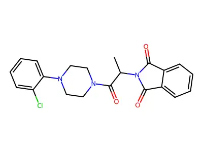 2-[1-[4-(2-Chlorophenyl)piperazin-1-yl]-1-oxopropan-2-yl]isoindole-1,3-dione structure