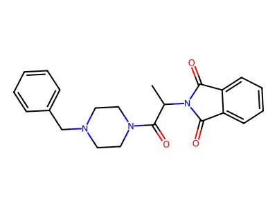 2-[1-(4-Benzylpiperazin-1-yl)-1-oxopropan-2-yl]isoindole-1,3-dione structure