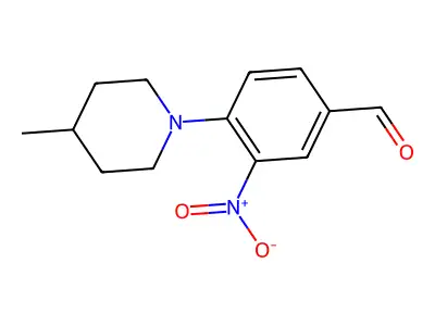 4-(4-Methylpiperidin-1-yl)-3-nitrobenzaldehyde structure