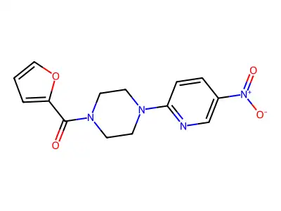 Furan-2-yl-[4-(5-nitropyridin-2-yl)piperazin-1-yl]methanone structure