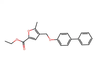 Ethyl 5-methyl-4-[(4-phenylphenoxy)methyl]furan-2-carboxylate structure