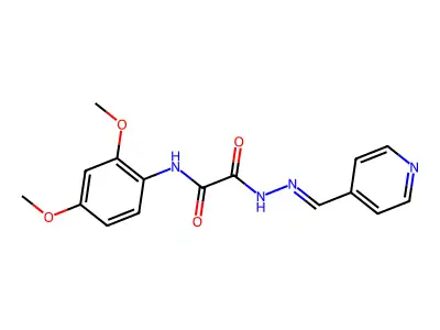N-(2,4-dimethoxyphenyl)-N'-[(E)-pyridin-4-ylmethylideneamino]oxamide structure