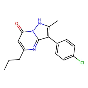 3-(4-chlorophenyl)-2-methyl-5-propyl-1H-pyrazolo[1,5-a]pyrimidin-7-one structure