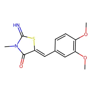 5-(3,4-Dimethoxybenzylidene)-2-imino-3-methylthiazolidin-4-one structure
