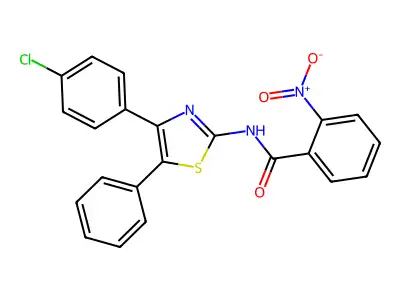 N-[4-(4-chlorophenyl)-5-phenyl-1,3-thiazol-2-yl]-2-nitrobenzamide structure