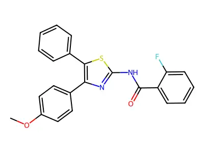 2-fluoro-N-[4-(4-methoxyphenyl)-5-phenyl-1,3-thiazol-2-yl]benzamide structure