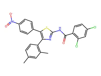 2,4-dichloro-N-[4-(2,4-dimethylphenyl)-5-(4-nitrophenyl)-1,3-thiazol-2-yl]benzamide structure
