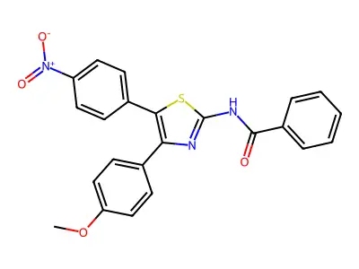 N-[4-(4-methoxyphenyl)-5-(4-nitrophenyl)-1,3-thiazol-2-yl]benzamide structure