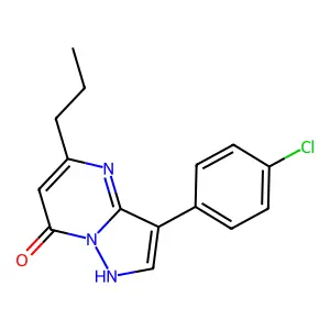 3-(4-chlorophenyl)-5-propyl-1H-pyrazolo[1,5-a]pyrimidin-7-one structure