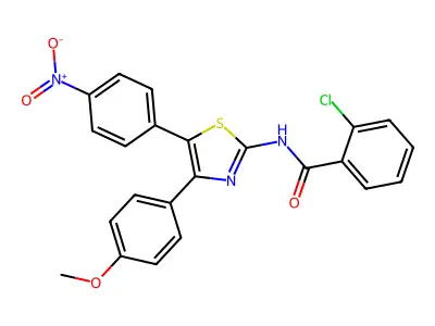 2-chloro-N-[4-(4-methoxyphenyl)-5-(4-nitrophenyl)-1,3-thiazol-2-yl]benzamide structure