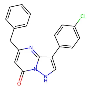 5-benzyl-3-(4-chlorophenyl)pyrazolo[1,5-a]pyrimidin-7(4H)-one structure