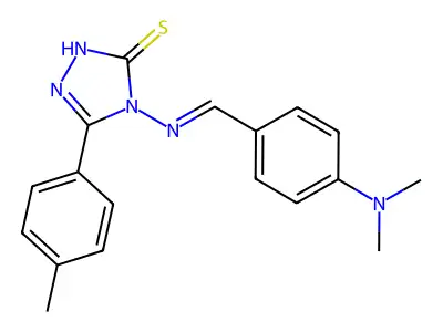 (E)-4-((4-(dimethylamino)benzylidene)amino)-5-(p-tolyl)-4H-1,2,4-triazole-3-thiol structure