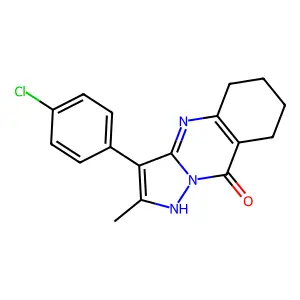 3-(4-chlorophenyl)-2-methyl-5,6,7,8-tetrahydropyrazolo[5,1-b]quinazolin-9(4H)-one structure