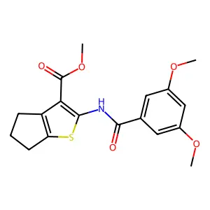 methyl 2-(3,5-dimethoxybenzamido)-4H,5H,6H-cyclopenta[b]thiophene-3-carboxylate structure
