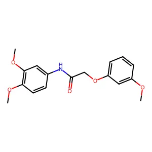 N-(3,4-dimethoxyphenyl)-2-(3-methoxyphenoxy)acetamide structure