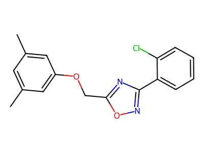 3-(2-Chlorophenyl)-5-[(3,5-dimethylphenoxy)methyl]-1,2,4-oxadiazole structure