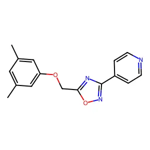 4-{5-[(3,5-Dimethylphenoxy)methyl]-1,2,4-oxadiazol-3-yl}pyridine structure