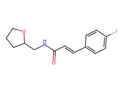(E)-3-(4-fluorophenyl)-N-(oxolan-2-ylmethyl)prop-2-enamide structure