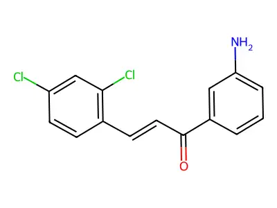 (E)-1-(3-aminophenyl)-3-(2,4-dichlorophenyl)prop-2-en-1-one structure