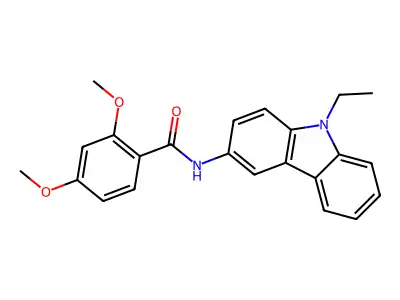 N-(9-ethylcarbazol-3-yl)-2,4-dimethoxybenzamide structure