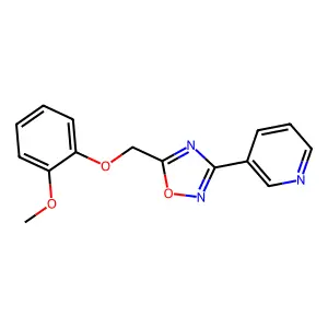 3-{5-[(2-Methoxyphenoxy)methyl]-1,2,4-oxadiazol-3-yl}pyridine structure