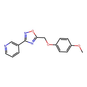 3-{5-[(4-Methoxyphenoxy)methyl]-1,2,4-oxadiazol-3-yl}pyridine structure