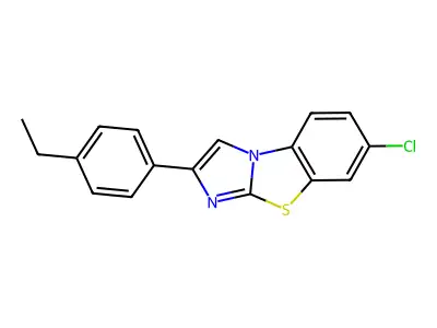 7-Chloro-2-(4-ethylphenyl)imidazo[2,1-b]benzothiazole structure